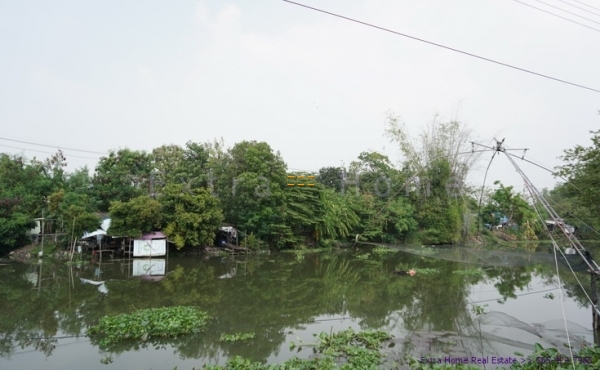 ขายที่ดิน 376ตรว. ติดริมน้ำธรรมชาติ ทวีวัฒนา อากาศดีใกล้กรุงเทพ